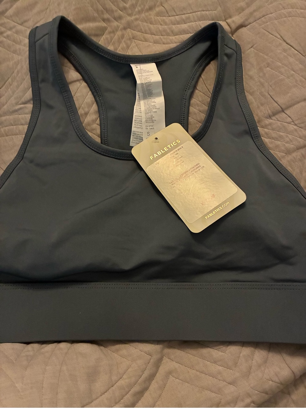 Fabletics Dark Gray Racerback Sports Bra